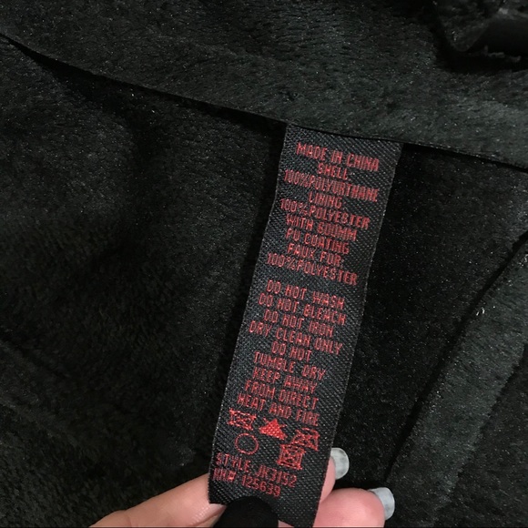 Sherpa lined Faux Leather Biker Jacket - Picture 5 of 5